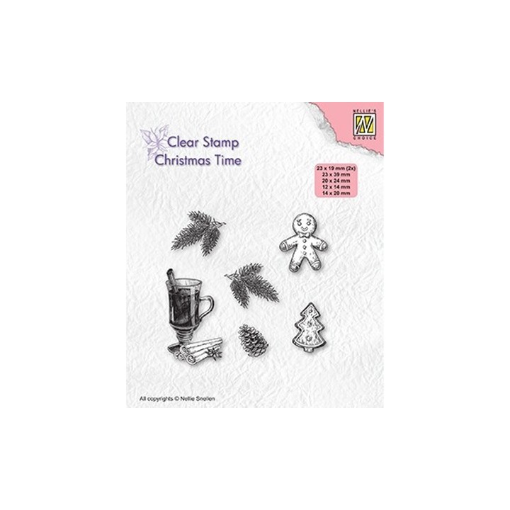 (CT037)Nellie's Choice Clear stamps Christmas time Christmas decorations