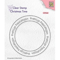 (CT040)Nellie's Choice Clear stamps Christmas time Circle Dutch Text