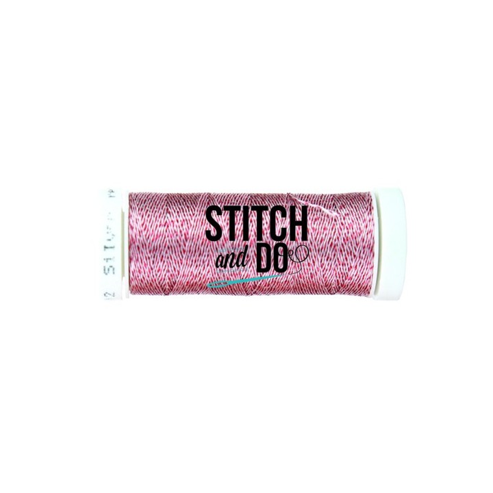 (SDCDS12)Stitch and Do Sparkles Embroidery Thread - Silver-Red