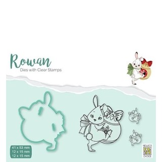 (RDCS001)Nellie's Shape Dies with clear stamp Christmas rabbit