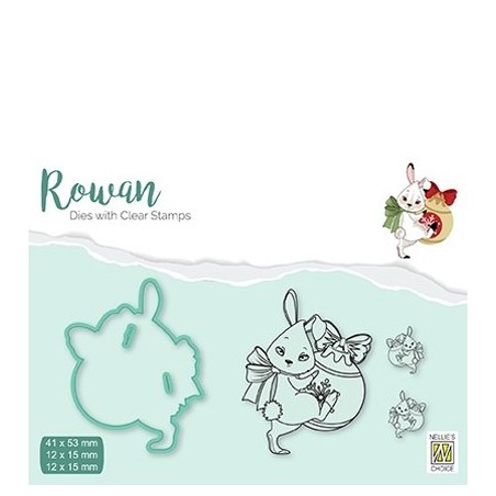 (RDCS001)Nellie's Shape Dies with clear stamp Christmas rabbit