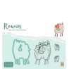 (RDCS002)Nellie's Shape Dies with clear stamp Christmas Lama