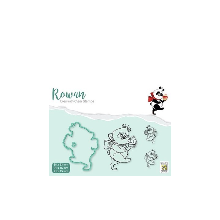 (RDCS003)Nellie's Shape Dies with clear stamp Christmas Panda