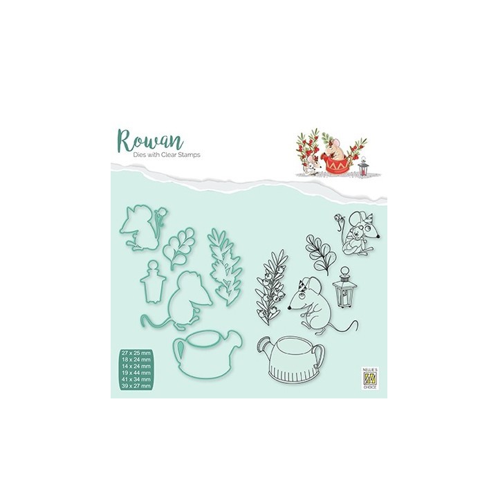 (RDCS006)Nellie's Shape Dies with clear stamp Christmas mouse-2 Coffee-pot