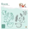 (RDCS006)Nellie's Shape Dies with clear stamp Christmas mouse-2 Coffee-pot