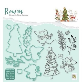 (RDCS007)Nellie's Shape Dies with clear stamp Christmas mouse-3 Christmas tree