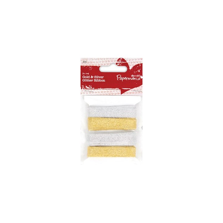 DC Gold & Silver glitter ribbon 4*1M (PMA367001)