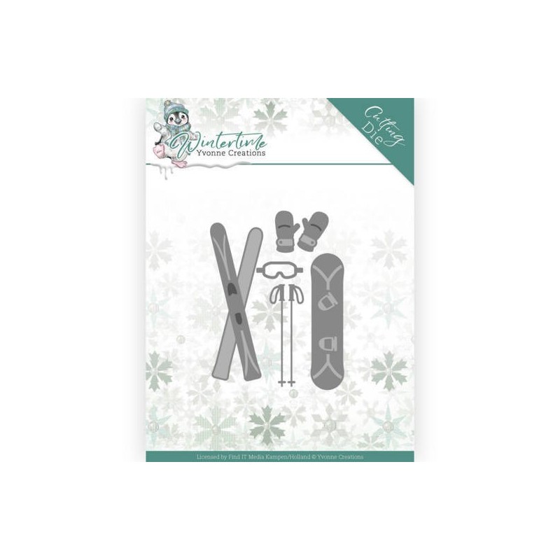 (YCD10219)Dies - Yvonne Creations - Winter Time - Ski Accessoires