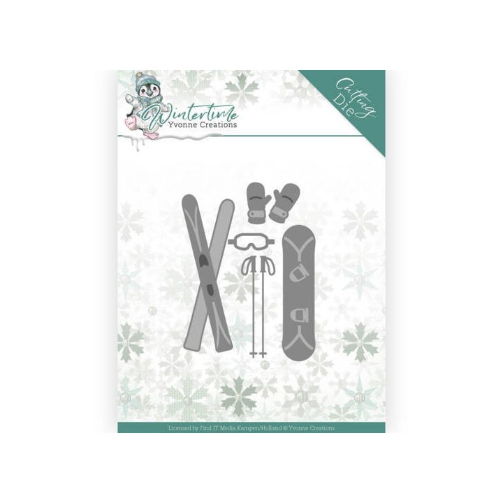 (YCD10219)Dies - Yvonne Creations - Winter Time - Ski Accessoires
