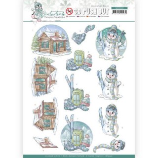(SB10502)3D Push Out - Yvonne Creations - Winter Time - Ski