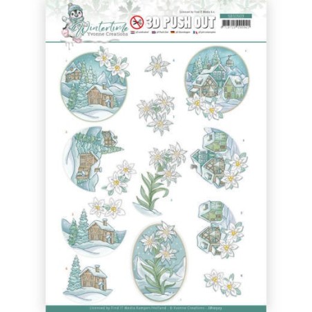 (SB10503)3D Push Out - Yvonne Creations - Winter Time - Edelweiss