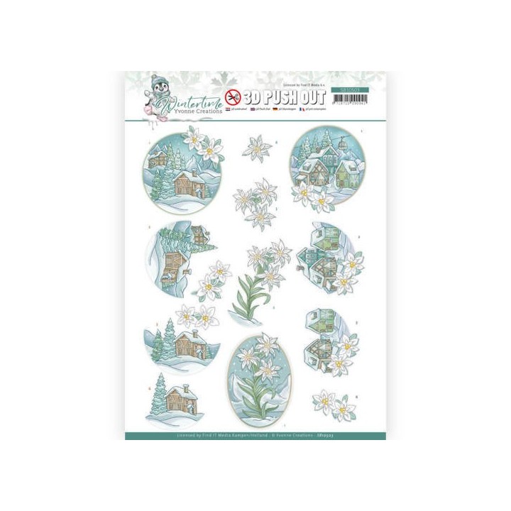 (SB10503)3D Push Out - Yvonne Creations - Winter Time - Edelweiss