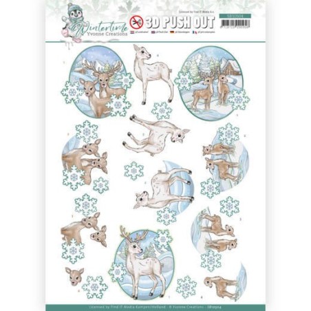 (SB10504)3D Push Out - Yvonne Creations - Winter Time - Deer