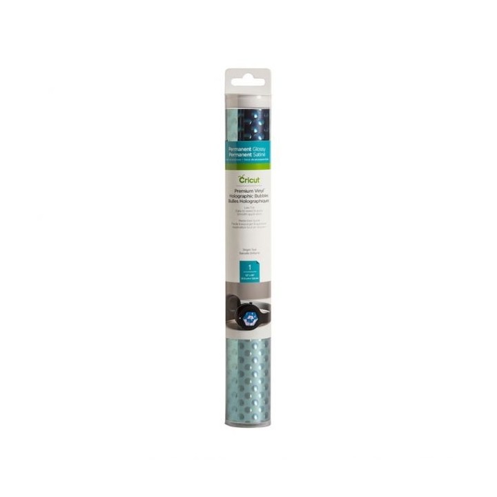 (2006553)Cricut Premium Vinyl Holographic Bubbles Bright Teal