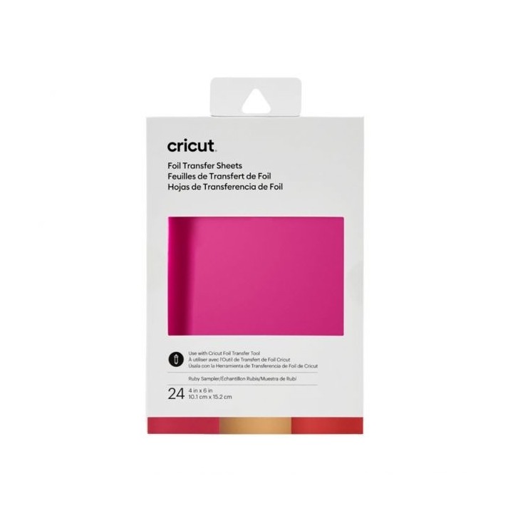(2008717)Cricut Foil Transfer Sheets Ruby Sampler 10x15cm (24pcs)