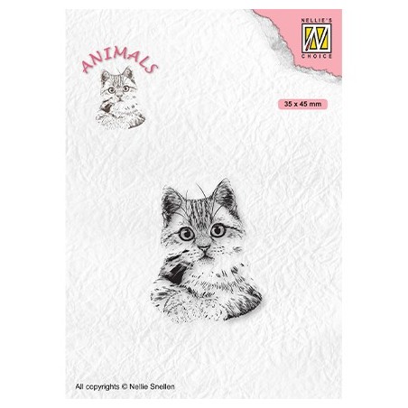 (ANI021)Nellie's Choice Clear Stamp Animals Pussycat