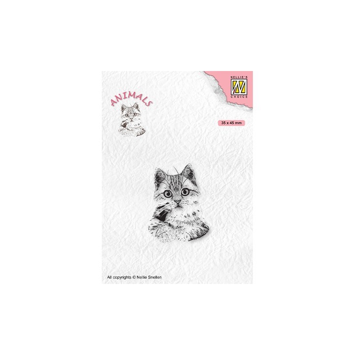 (ANI021)Nellie's Choice Clear Stamp Animals Pussycat