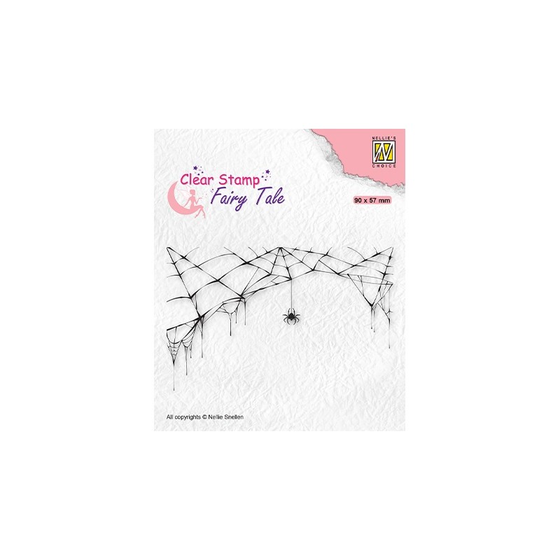 (FTCS024)Nellie's Choice Clear Stamp Fairy Tale Spider and web
