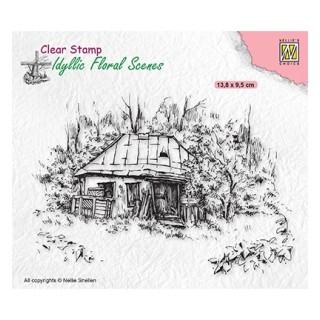 (IFS027)Nellie`s Choice Clearstamp - Idyllic Floral Scenes Old Cottage
