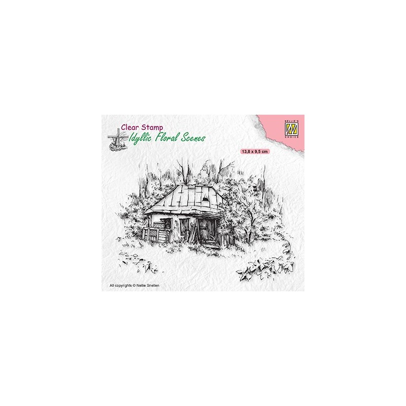 (IFS027)Nellie`s Choice Clearstamp - Idyllic Floral Scenes Old Cottage