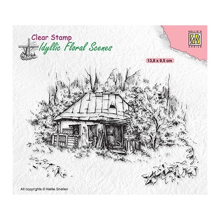 (IFS027)Nellie`s Choice Clearstamp - Idyllic Floral Scenes Old Cottage