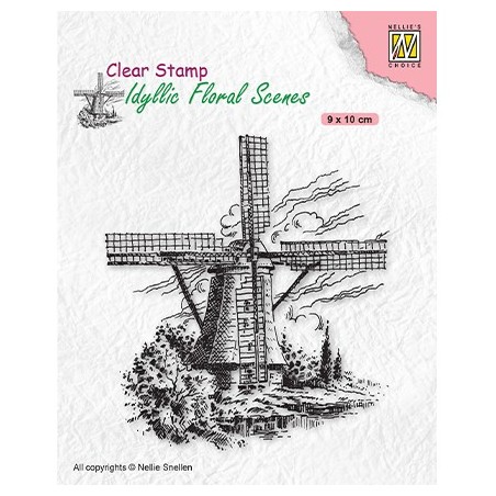 (IFS029)Nellie`s Choice Clearstamp - Idyllic Floral Scenes Wind-mill