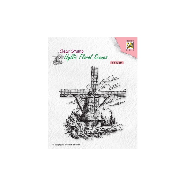 (IFS029)Nellie`s Choice Clearstamp - Idyllic Floral Scenes Wind-mill