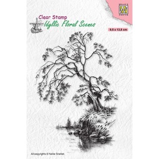 (IFS030)Nellie`s Choice Clearstamp - Idyllic Floral Scenes Tree on waterside