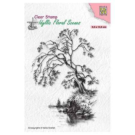 (IFS030)Nellie`s Choice Clearstamp - Idyllic Floral Scenes Tree on waterside