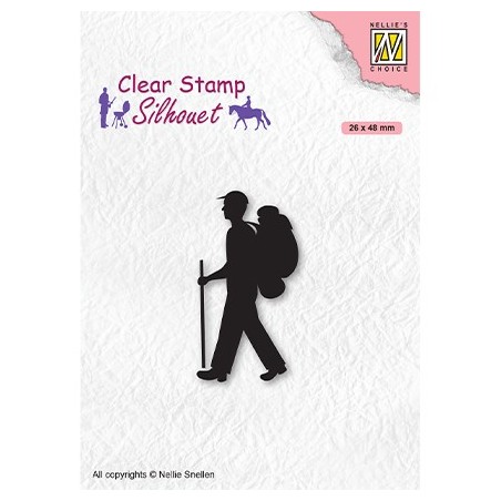 (SIL067)Nellie`s Choice Clearstamp - Silhouette Men-things Backpacker