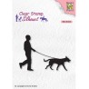 (SIL070)Nellie`s Choice Clearstamp - Silhouette Men-things Man with dog