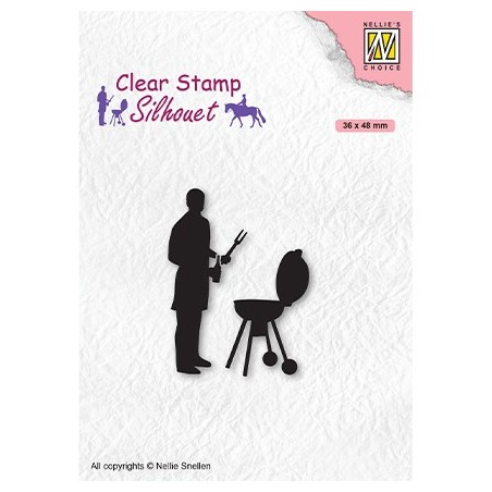 (SIL071)Nellie`s Choice Clearstamp - Silhouette Men-things Barbecue