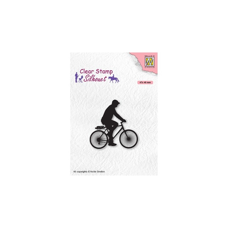 (SIL072)Nellie`s Choice Clearstamp - Silhouette Men-things Cyclist
