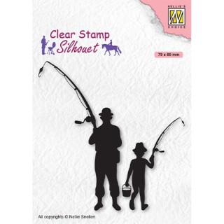 (SIL073)Nellie`s Choice Clearstamp - Silhouette Men-things Fishermen