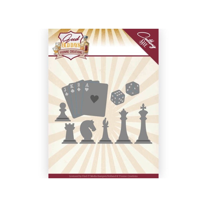 (YCD10223)Dies - Yvonne Creations - Good old day's - Chess Game