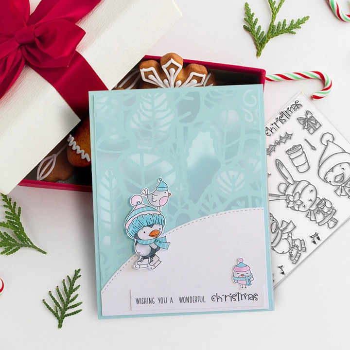 (PD8094A)Polkadoodles Christmas Tweetings Clear Stamps