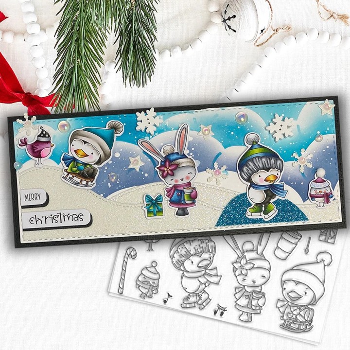 (PD8094A)Polkadoodles Christmas Tweetings Clear Stamps