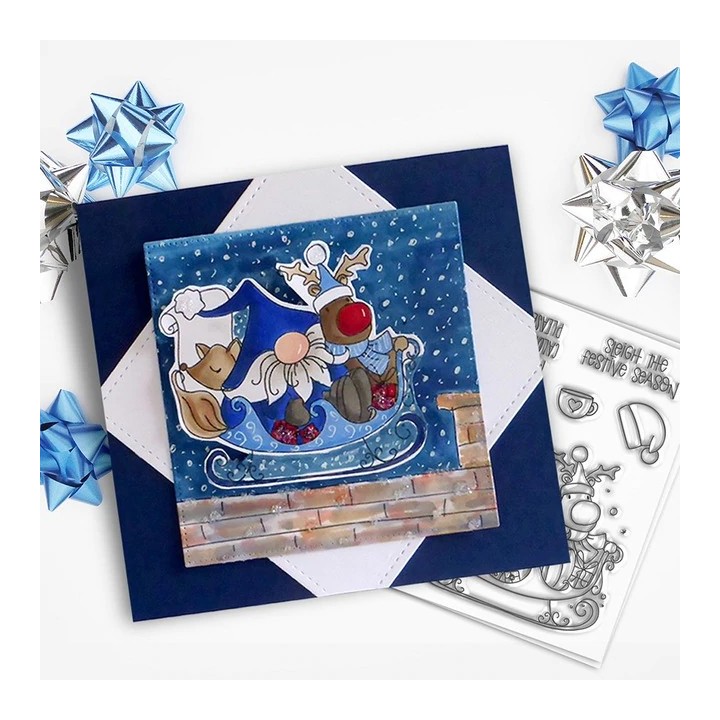 (PD8098A)Polkadoodles Sleigh the Season Clear Stamps