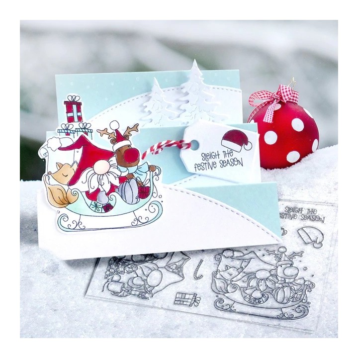 (PD8098A)Polkadoodles Sleigh the Season Clear Stamps