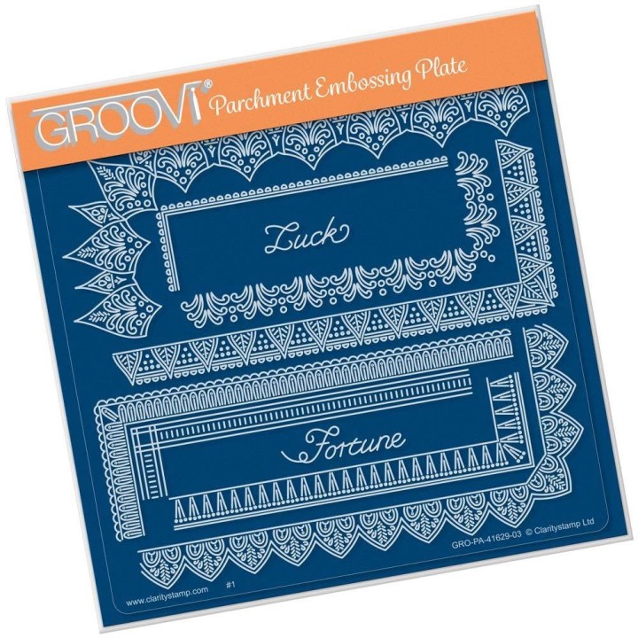 (GRO-PA-41629-03)Groovi Plate A5 TINA'S SPIRITUAL LUCK BORDER
