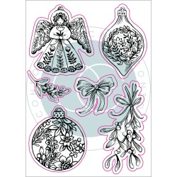 (CCSTMP044)Craft Consortium Noel Clear Stamps Decorations