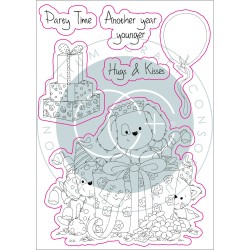 (CCSTMP038)Craft Consortium The Gift of Giving Clear Stamps Party Time