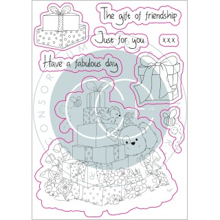 (CCSTMP041)Craft Consortium The Gift of Giving Clear Stamps The Gift