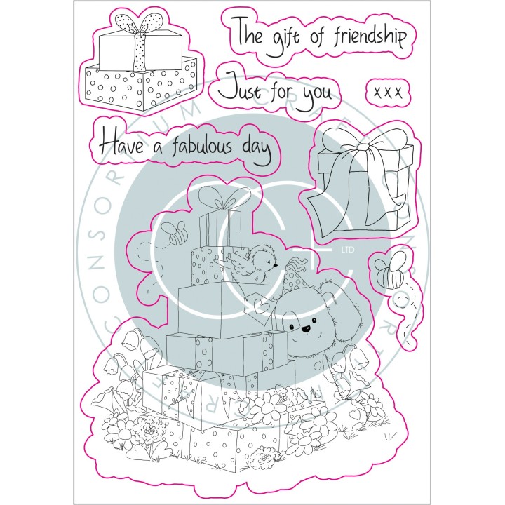 (CCSTMP041)Craft Consortium The Gift of Giving Clear Stamps The Gift