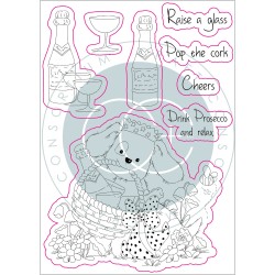 (CCSTMP042)Craft Consortium The Gift of Giving Clear Stamps Pop the Cork