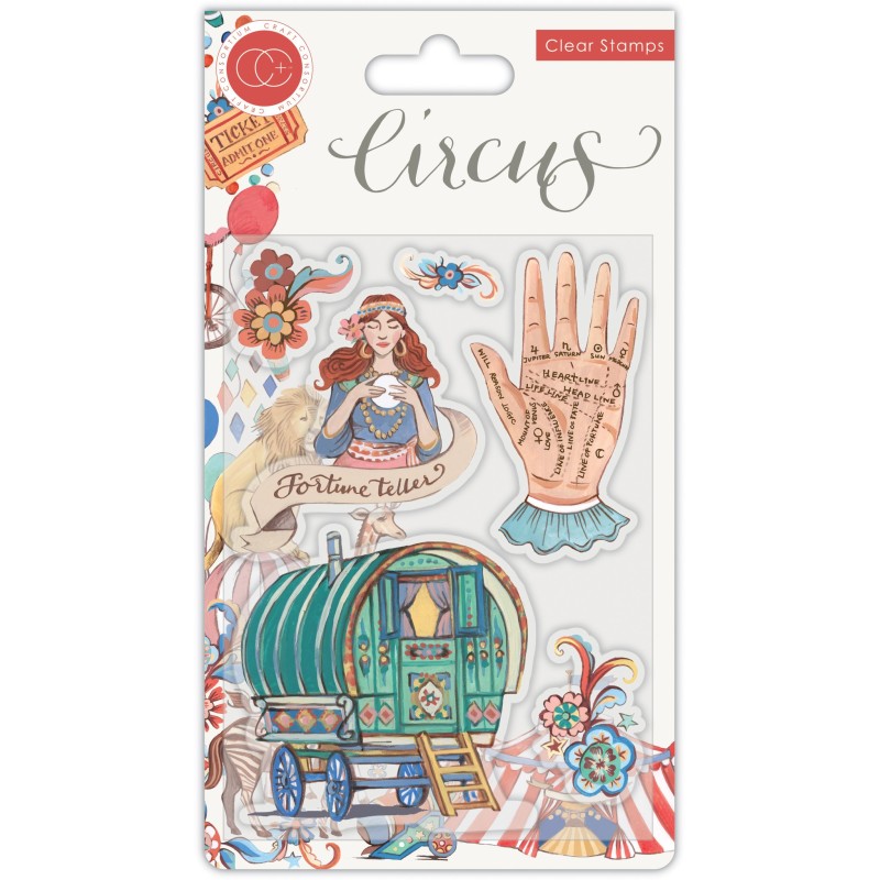 (CCSTMP034)Craft Consortium Circus Fortune Teller Clear Stamps