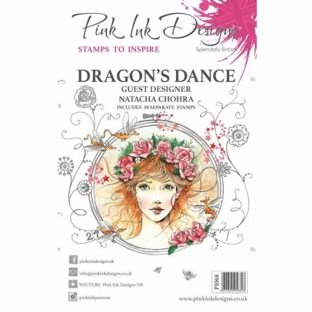 (PI068)Pink Ink Designs Clear stamp Dragon's dance