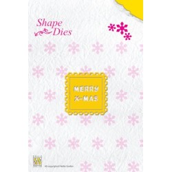 (SD018)Nellie's Shape Dies text Merry Christmas