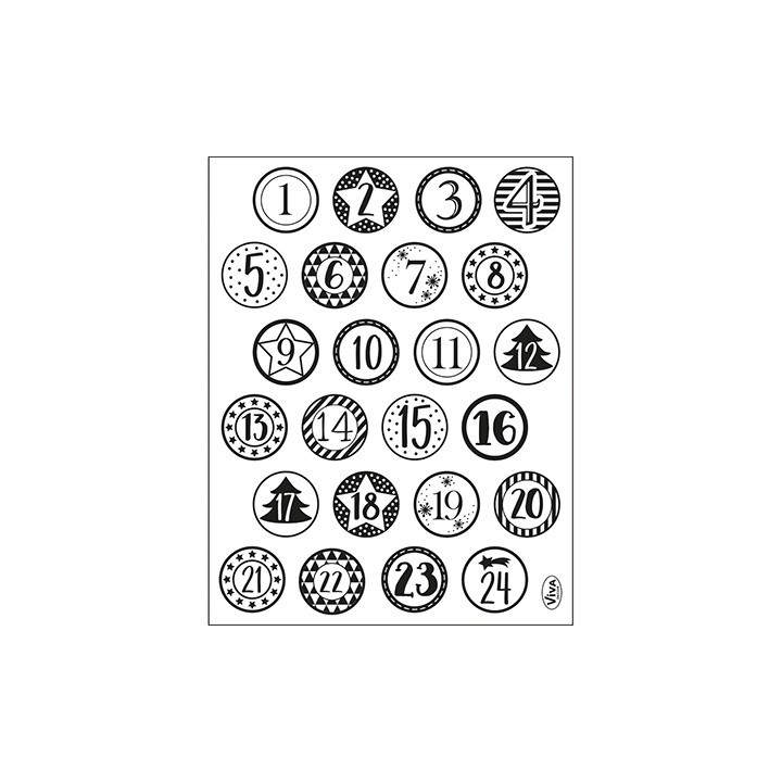(4003 227 00)Clear Stamps - Adventskalenderzahlen