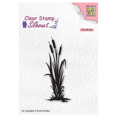 (SIL077)Nellie`s Choice Clearstamp - Silhouette Bulrushes-2